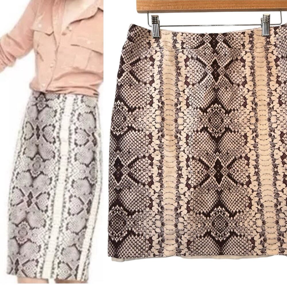 J.CREW No. 2 Pencil Skirt Womens SIZE 6 Silk Wool REPTILE Python SNAKESKIN Blog
